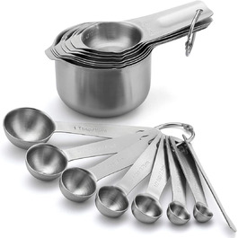 Набір магнітних мірних склянок та ложок Spring Chef (15 шт.), нержавіюча сталь, BPA-free, для випічки та приготування їжі