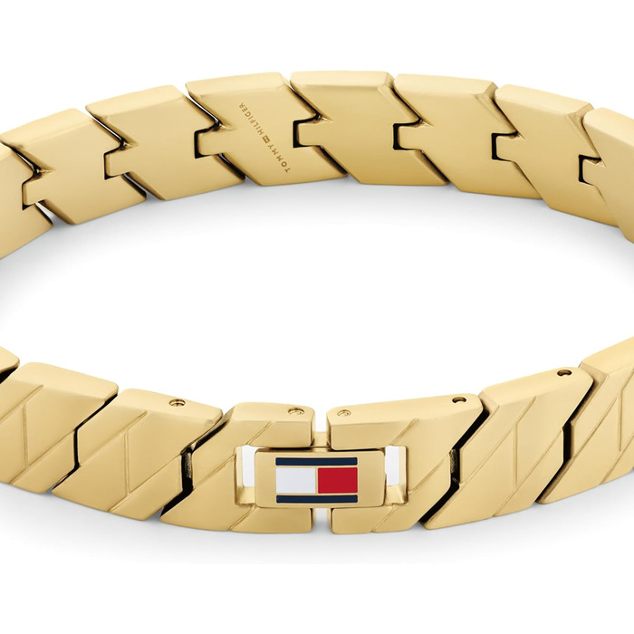Браслет чоловічий Tommy Hilfiger з нержавіючої сталі з іконним прапором, золотий
