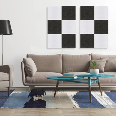 Самоклеючі акустичні панелі з фетру для звукоізоляції стін та стелі, білі, 30x30x0.9 см, 12 шт (1.08 м²)