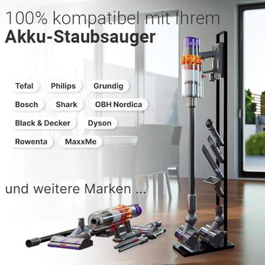 Тримач для пилососа vhbw: підставка для акумуляторного ручного пилососа, аксесуар, темно-сірий