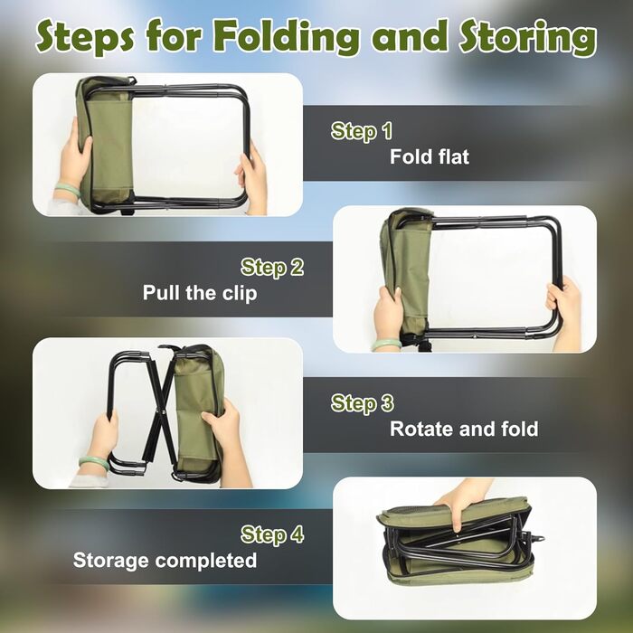 Зручний складаний стільчик-підсвічник для кемпінгу, риболовлі, подорожей та відпочинку на природі