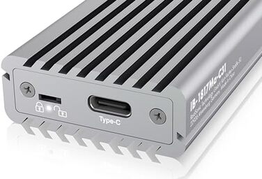 Зовнішній корпус для M.2 PCIe SSD ICY BOX IB-1817M-C31, USB 3.1 Type-C, алюміній, сріблястий