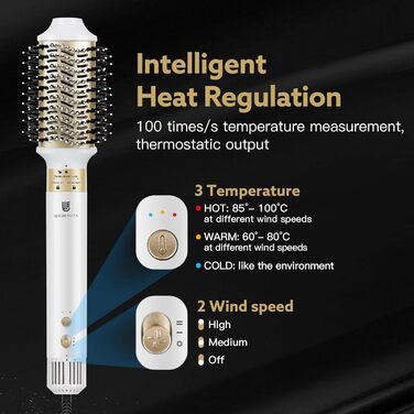 Webeauty Airstyler 6-в-1: Фен-щітка, плойка для локонів, іонізація 500 млн, 220-240V