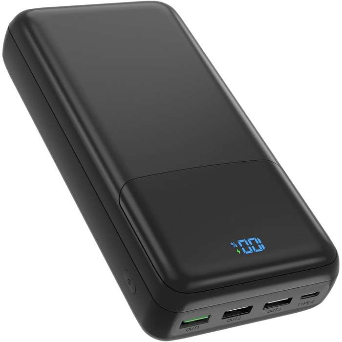 Power Bank 50000mAh з LED дисплеєм, 30W швидка зарядка, USB-C, 4 виходи та 2 входи - для iPhone, Android та планшетів