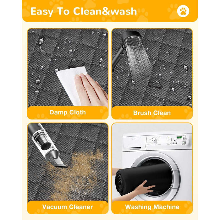 Захист для багажника автомобіля для собак: водонепроникний та стійкий до подряпин килимок з захистом бокових панелей та краю багажника. Легкий у догляді та міцний, чорний.