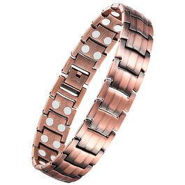 Масивне браслет на зап'ястя для чоловіків Jecanori з міді, регульований розмір, магнітний браслет з 3500 Гаус, подарункова коробка