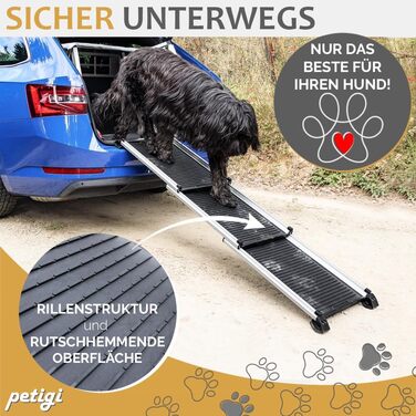 Рампа для собак у автомобіль Teleskop, висувна, алюміній, до 90 кг, протиковзка, для SUV