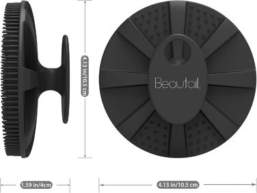 Силіконова щітка для тіла BEAUTAIL, м'яка пілінг-щітка для тіла, для жінок та чоловіків, чутлива шкіра, чорна