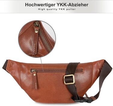 Чоловіча поясна/животна сумка Marc Peter® Varadero з натуральної шкіри Наппа | Сумка на пояс/через плече | Vintage коричневий