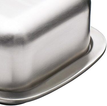 MasterClass Double-Walled Insulated Master Class Butter Dish with Lid, Stainless Steel, Silver, 16 x 12.2 x 9 cm