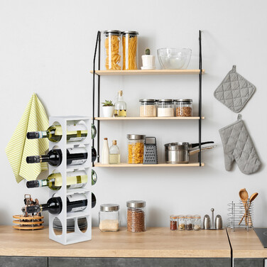 Relaxdays Bamboo Wine Rack in White