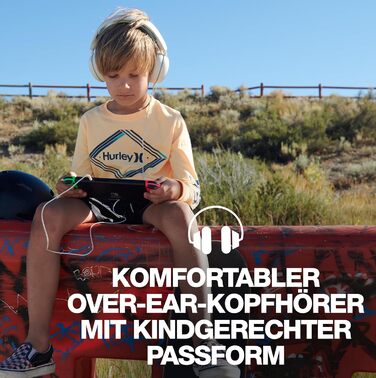 Навушники Skullcandy Grom Over-Ear - блакитні, Bluetooth, 45 годин роботи, обмеження гучності, сумісні з iPhone та Android