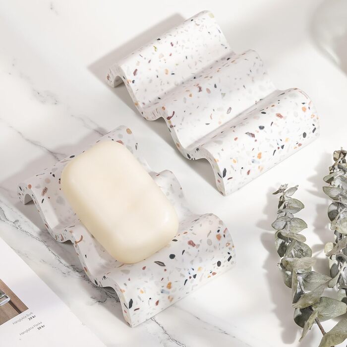 Підставка для мила Luxspire з теракотовою текстурою (2 шт.) - швидковисихаюча мильниця для ванної, кухні, душу