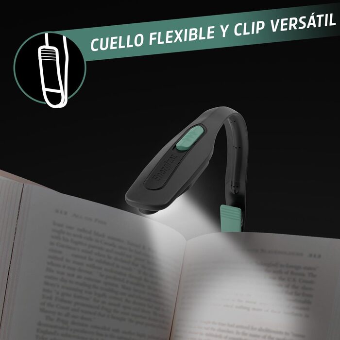 Ліхтарик для читання Energizer LED з кліпсою, USB-C, 3 режими, акумуляторна, гнучка, захист для очей