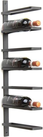DanDiBo Wine Rack Metal Wall Black 93885 Bottle Rack Bottle Holder Wall Mount Modern Wall Holder Wall Shelf for 7 Bottles
