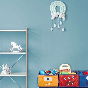 Relaxdays Children's Shelving Unit with Boxes, Monster Design
