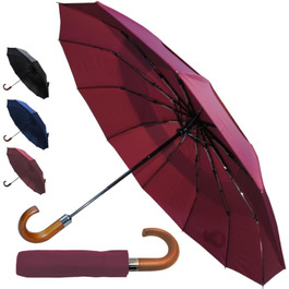 Чоловічий парасолька COLLAR AND CUFFS London 80KPH з автоматичним відкриванням, 12 спиць, блакитний (бордовий), з вентиляційним покриттям, вітростійка, з підсиленим скловолокном