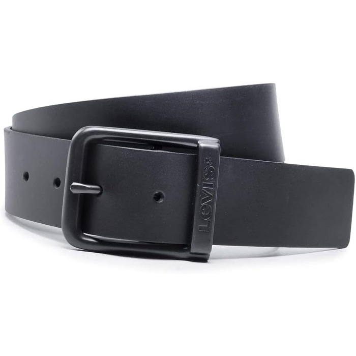Чоловічий шкіряний ремінь Levi's з логотипом та пряжкою Harness Buckle, чорний, розмір 85 Regular