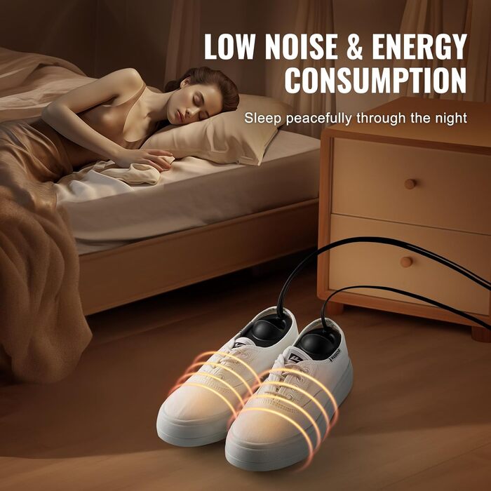 Сушарка для взуття VEVOR з 4 трубками та таймером, 200 Вт, сушарка для чобіт та взуття з тепловим обдувом