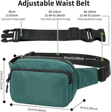 Поясна сумка на пояс, на стегно, унісекс, зелена. Сумка через плече, для телефону, на прогулянку, подорожі, собак, чоловіча та жіноча