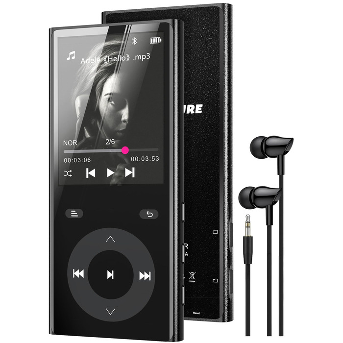 MP3 плеєр з Bluetooth 5.3 та динаміком, 90 ГБ пам'яті, 2.4