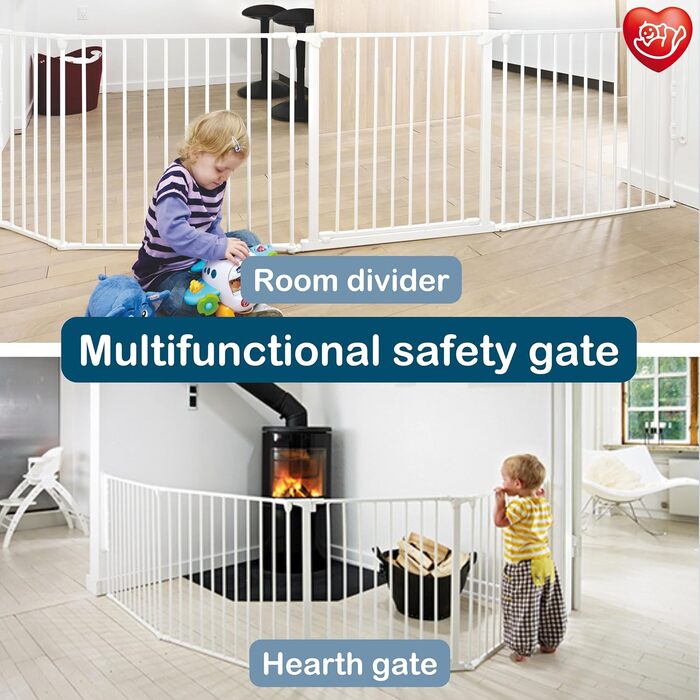 BabyDan Flex XXL: захисне бар'єр для каміну/сходи/кімнати, білий, 90-278 см, Данія