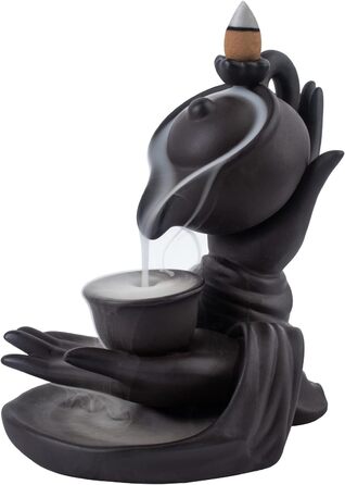 Waterfall Incense Holder Buddha Hand Backflow Incense Waterfall Burner Incense Stick Holder Waterfall with 100 Incense Cones 10 Types of Scents