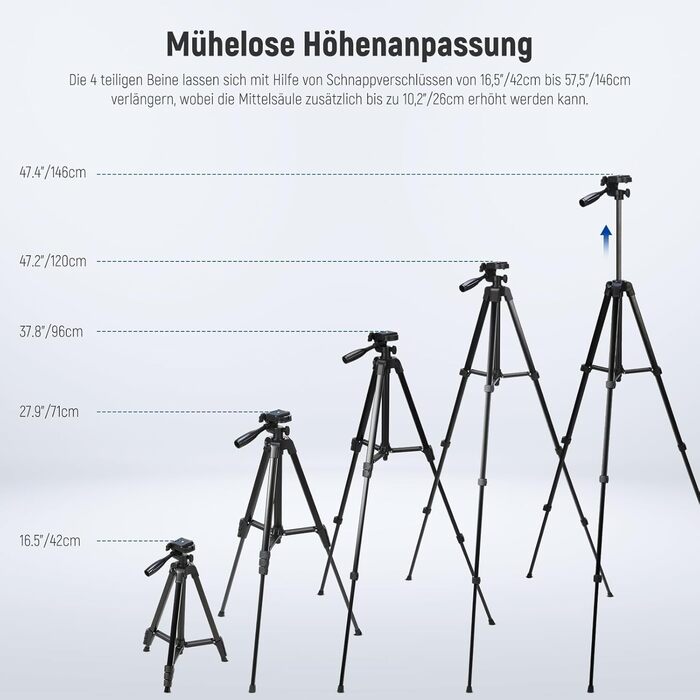 NEEWER Штатив для відеозйомки з пливним упором 72', сумісний з DJI RS Gimbal, для DSLR та відеокамер, максимальне навантаження 8кг