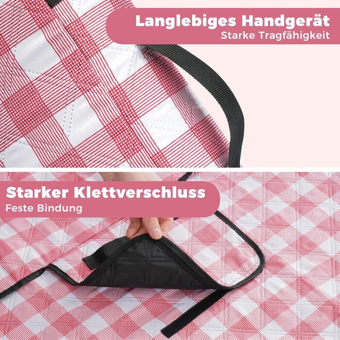 Плед для пікніка Oak & Tea 200x200 см, водонепроникний, ізолюючий, червоний. XXL килимок для пляжу, кемпінгу, відпочинку на природі з міцного Оксфорду