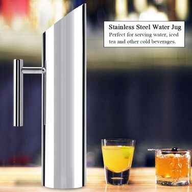 Water Carafe Pitcher Stainless Steel Water Jug for Home Office Hotel Cold Water Iced Tea Wine (2L)