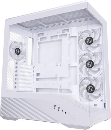 Корпус для ПК Lian Li Vector V100 – ATX Midi Tower з Tempered Glass, RGB-підсвічуванням, 4x 120мм вентилятори, підтримка радіатора 360мм, GPU до 415мм, Back Connect, білий