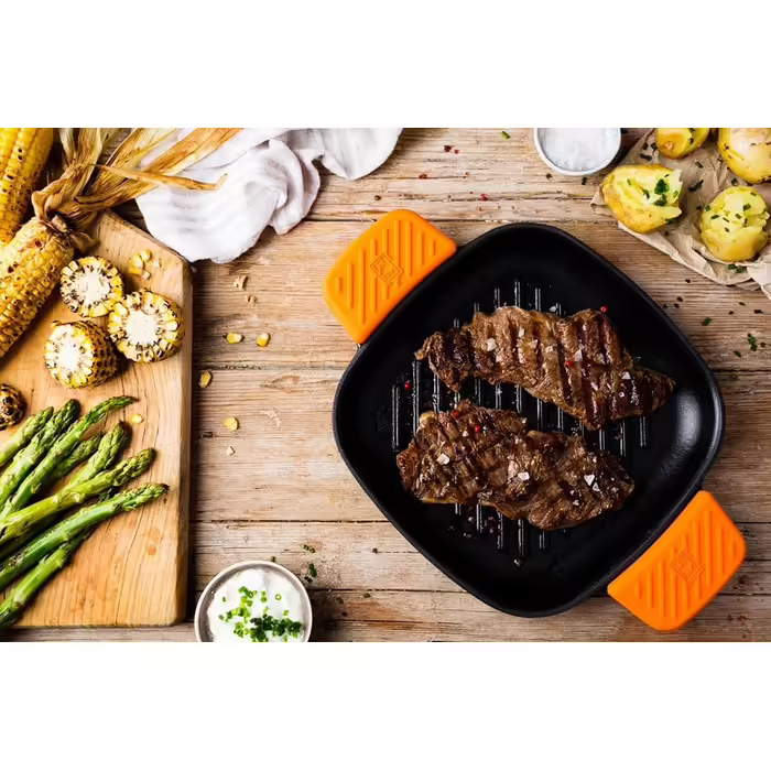 BRA Efficient Iron | Striped Square Grill, 24 cm, Black