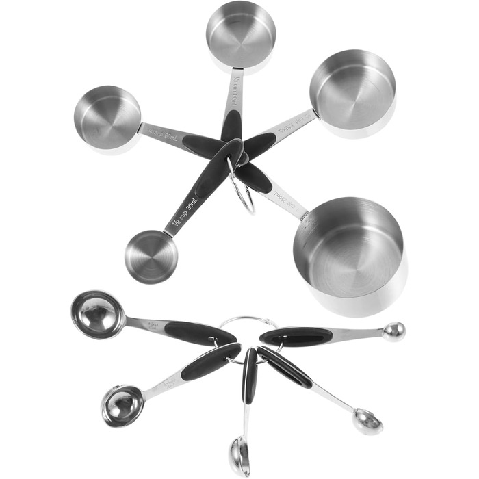 4-Piece Stainless Steel Measuring Spoon Set, Laboratory Measuring Cups, Measuring Gadgets, Teaspoons, Beakers, Measuring Cups, Measuring Cups, Coffee Cups with Lids, Dinnerware, Utensils, Baking Accessories, Silica Gel, Cabilock