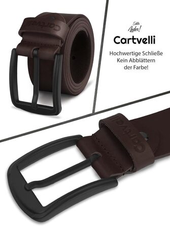 Чоловічий шкіряний ремінь 900001874 - 40 мм, Made in Germany, у подарунковій коробці, матова пряжка (темно-коричневий, розмір пояса 110)