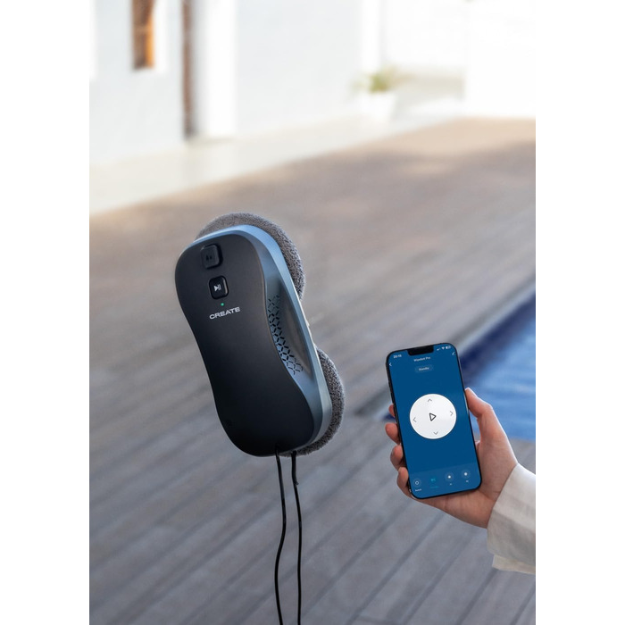 Робот для миття вікон Wipebot Pro з Wi-Fi: автоматичний, з подвійним зливом, 2 режимами розпилення, датчиком кутів, кабелем 5м та резервуаром 60мл