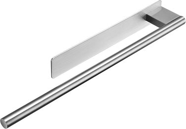 Тримач для рушників без свердління, подвійний, з нержавіючої сталі 304, рушкова рейка з двома кріпленнями, самоклеючий, для ванної кімнати та кухні (#3 Сріблястий)