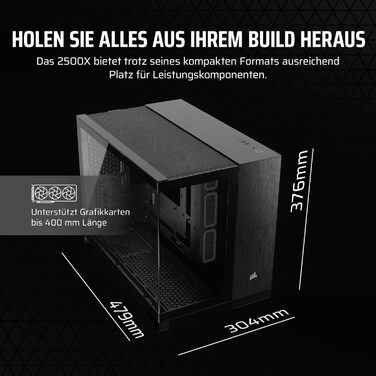 Корпус для ПК CORSAIR 2500X Obsidian mATX з двокамерним дизайном та підтримкою зворотного підключення материнської плати