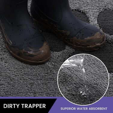 Килимок для дому 50x80 см, сірий, неслизький, миючий, для собак, супер вбираючий