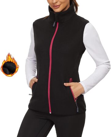 Жіноча флісова жилетка Soneven для активного відпочинку: біг, походи, їзда верхи. Легка, тепла, вітрозахисна, з блискавкою. Чорний колір, розмір M.