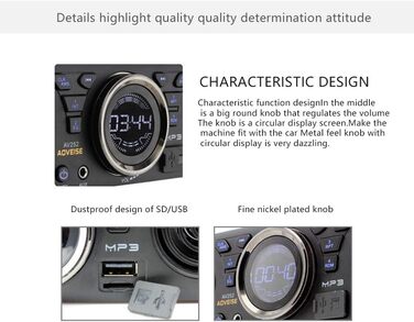 Автомобільна магнітола BOOMBOOST AV252 12В з Bluetooth, MP3, SD-карткою та вбудованими динаміками