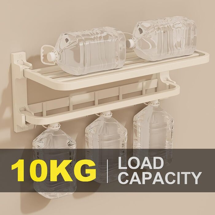 Тримач для рушників без свердління, матовий, самоклеючий, з 5 гачками, 58 см, алюміній (білий)