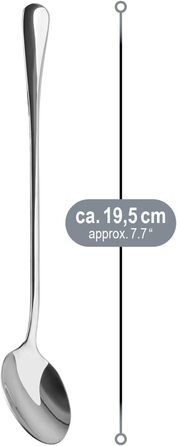 Набір ложок Com-Four® 12 шт. з нержавіючої сталі з довгим руків'ям (17/19.5 см) для коктейлів, чаю, кави, молочних коктейлів, матча, холодних напоїв та десертів