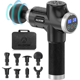 ALDOM Massage Gun - Electric Muscle Massager with 30 Speed Settings & 8 Attachments - for Men & Women