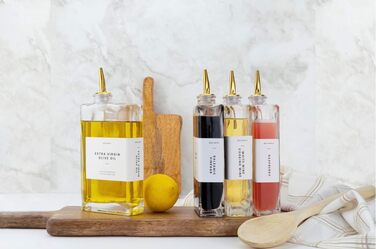 Molimoli Olive Oil Dispenser for Kitchen, Oil and Vinegar Dispenser Set, Glass Olive Oil Dispenser Bottle, Soy Sauce Dispenser, Coffee Syrup Bottles