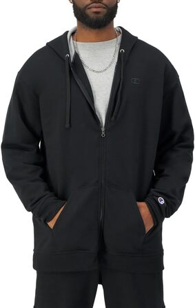 Спортивна чоловіча толстовка Champion Powerblend Fleece з логотипом C (кольори вже не виробляються), розмір 4XL, чорний колір