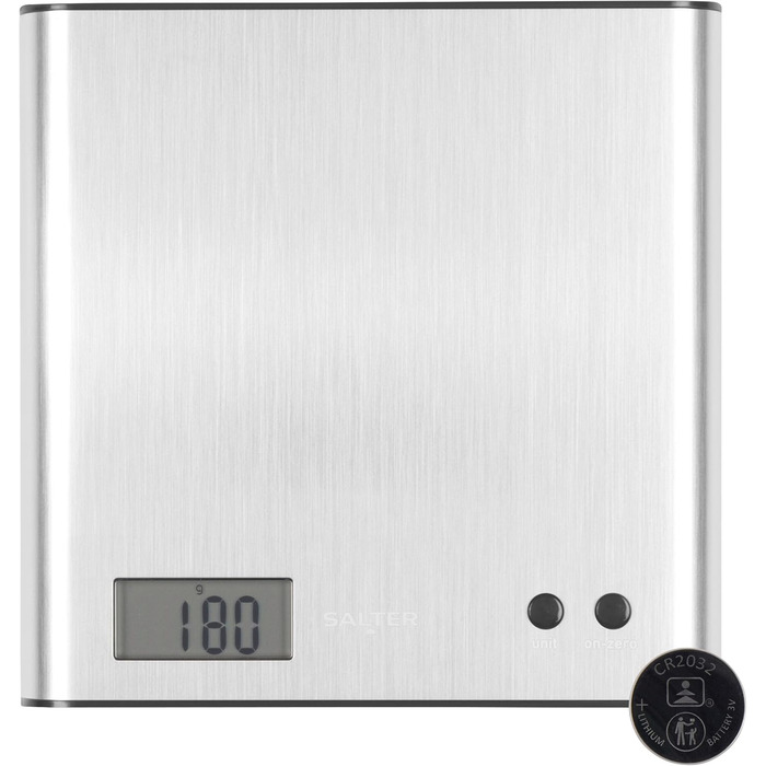 Кухонні ваги Salter 1066 BKDRAS15 Arc - цифрові, з LCD дисплеєм, максимальна точність, функція таро та додавання, чорний (Edelstahl)