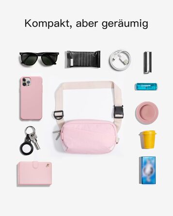 Сумка на пояс Inateck X-Mini, 1.5 л, RFID захистом, для подорожей, спорту, туризму (Рожева)