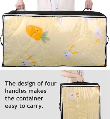 Комод-органайзер під ліжко Budding Joy (4 шт, чорний), 90л, з кришкою для одягу та постільної білизни