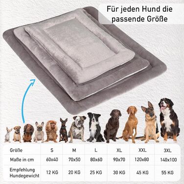 Килимок для собак MyBestBuddy XL 90x70 см сірий, комфортний, антиалергенний, нековзний, 40°C, з м'яким покриттям - лежанка для великих собак