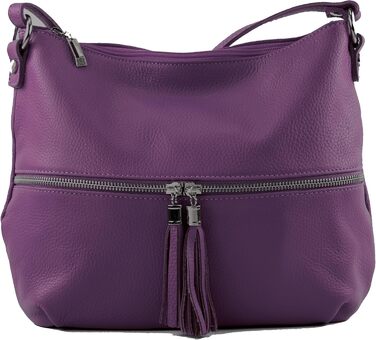 Сумка жіноча шкіряна через плече Modamoda T159, ручної роботи, Італія (Ліловий)